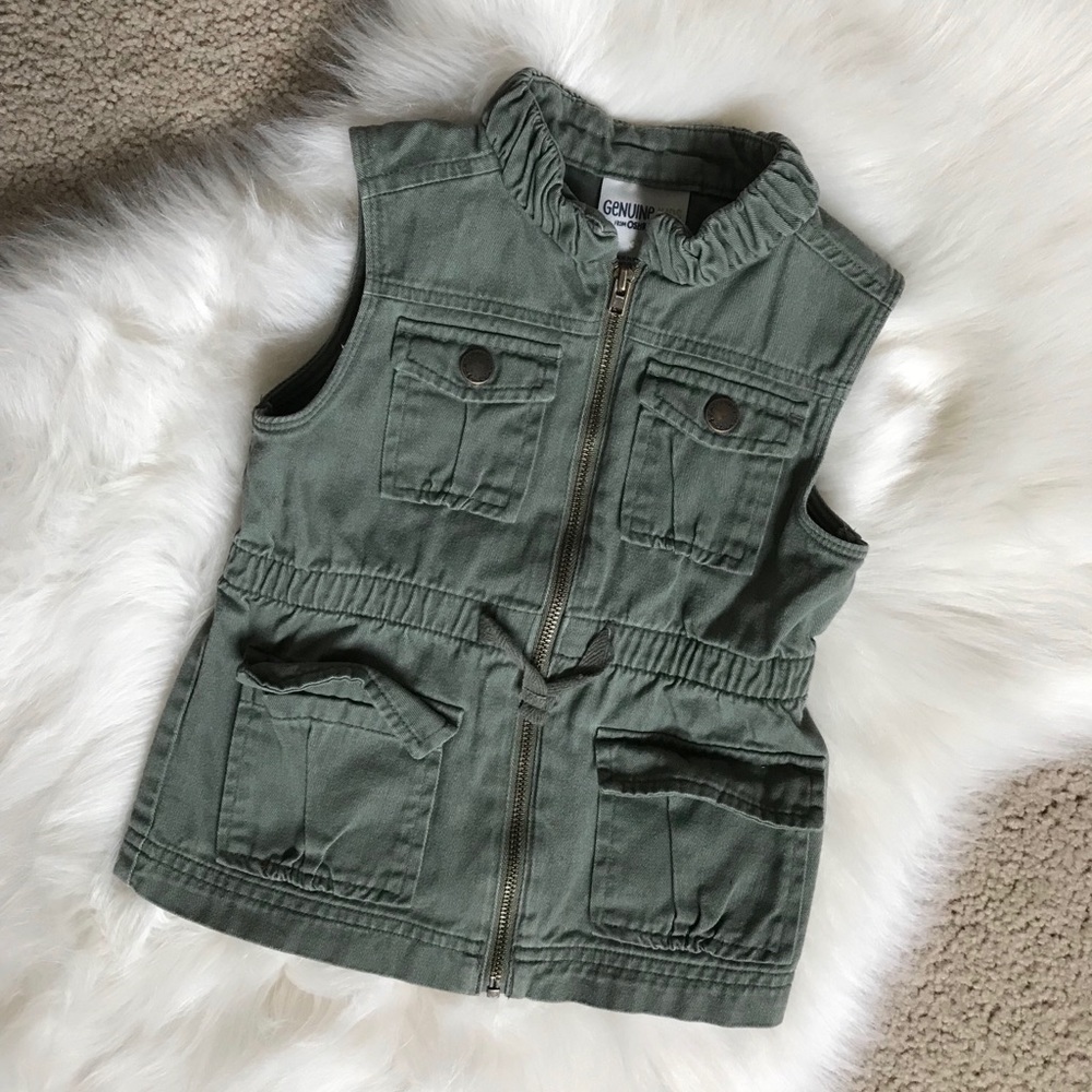 Girl’s Denim Vest || Green || Size 3T